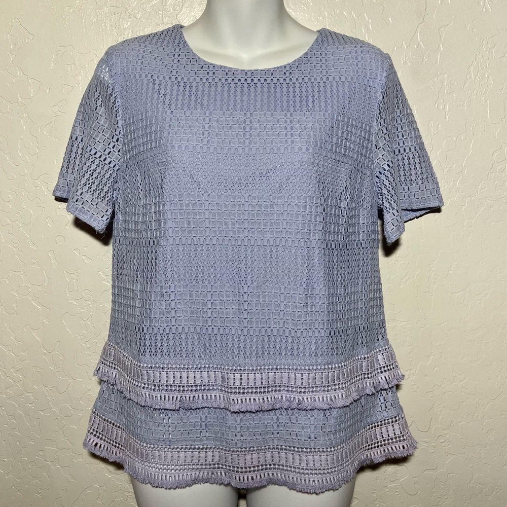 Banana Republic Lace Crochet Blouse in Opal Lilac